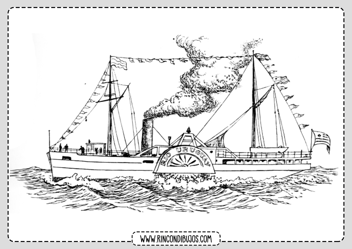 Dibujo Barco de Vapor Colorear