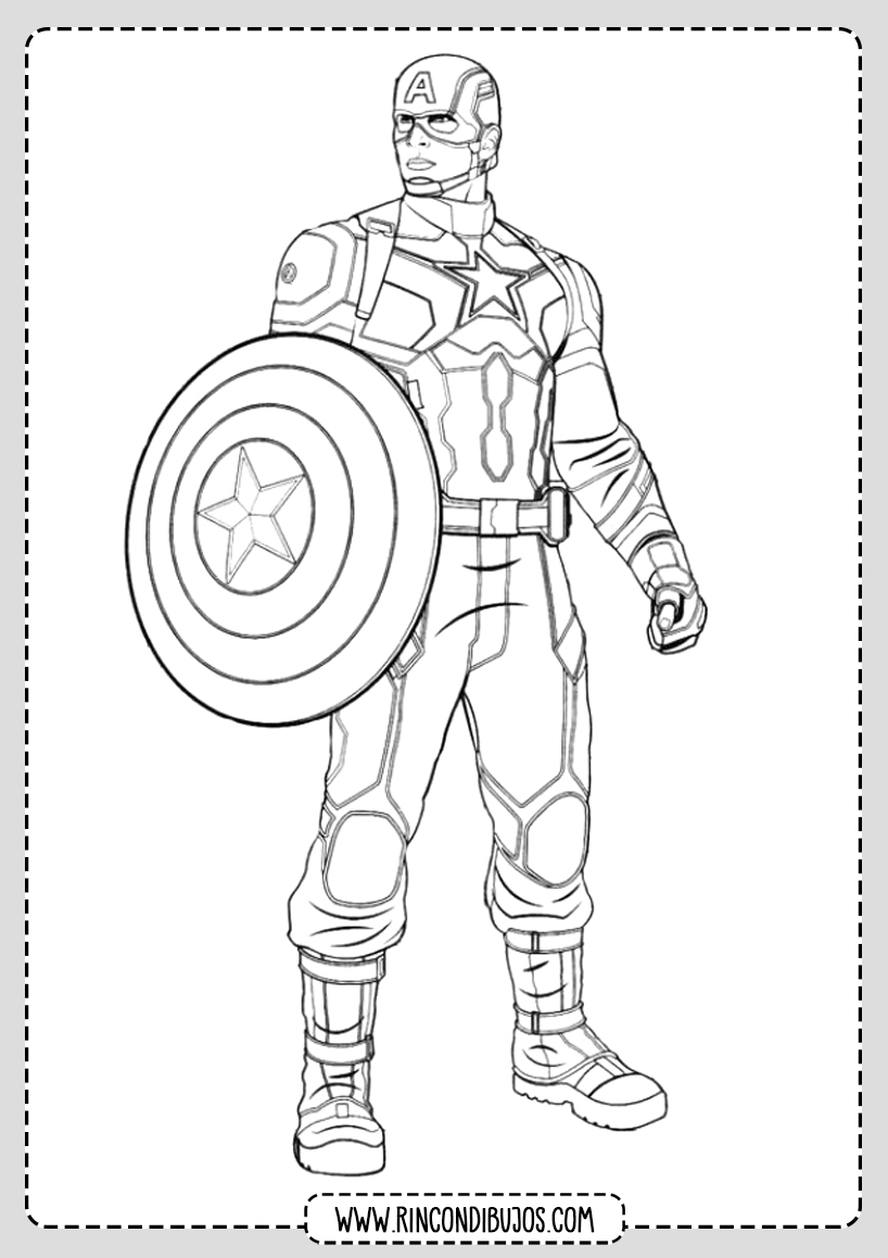 Dibujo de El capitan America para Colorear