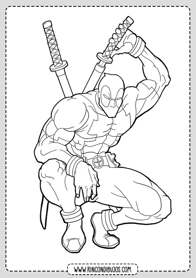 Dibujos Deadpool gratis para colorear