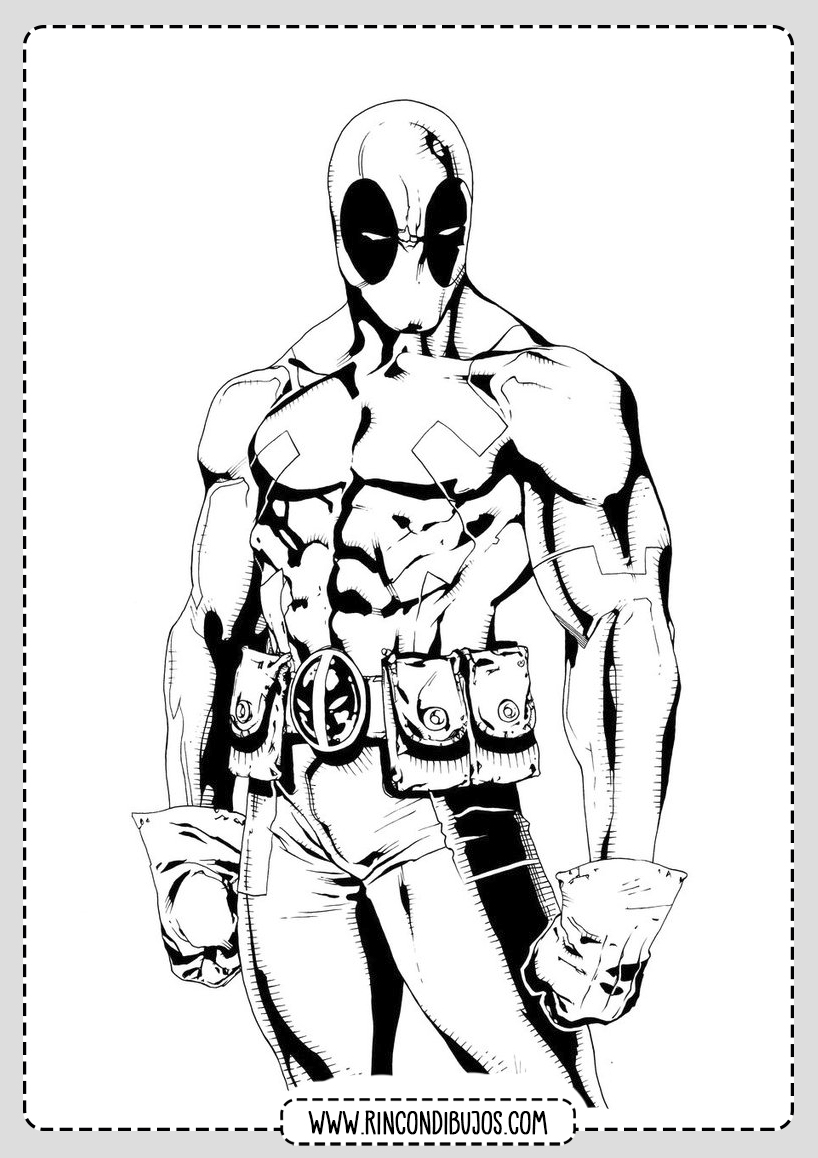 Dibujos Deadpool para Imprimir y Colorear