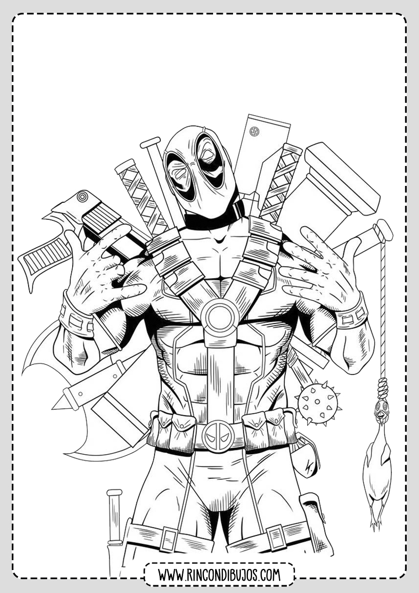 Dibujos de Deadpool para colorear