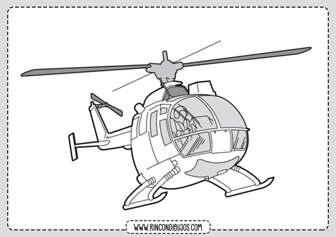 Dibujos de Helicopteros para Colorear y Pintar