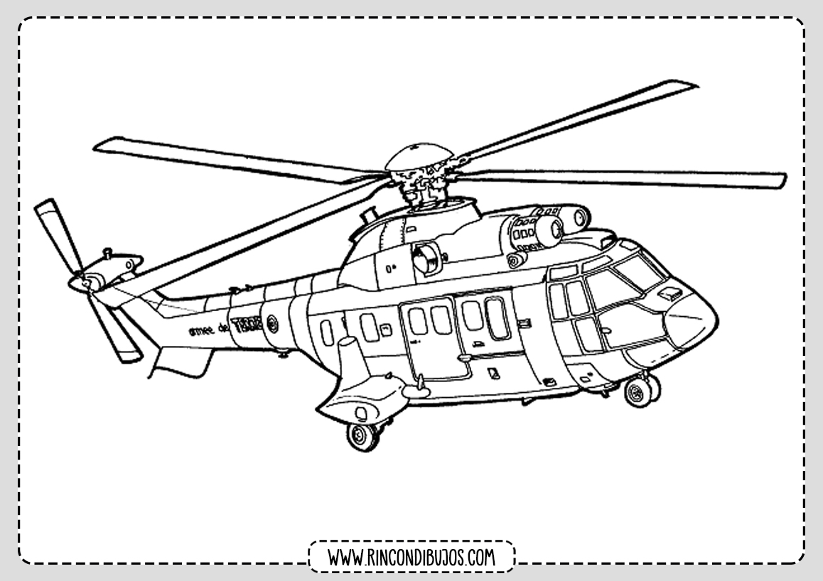 Dibujos de Helicopteros para Imprimri y Colorear