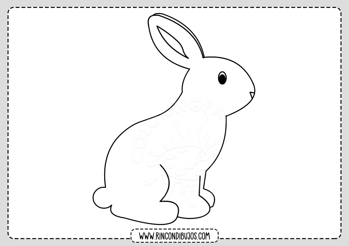 Facil Dibujo de conejo Colorear