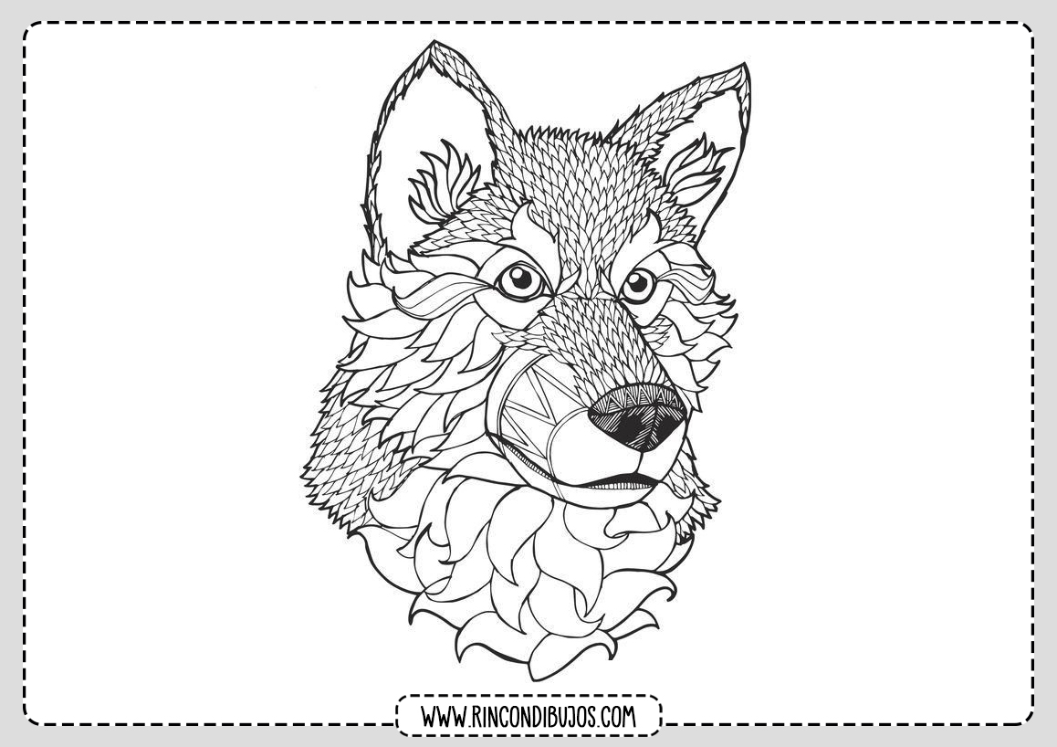Imprimir Colorear Dibujo de Lobo