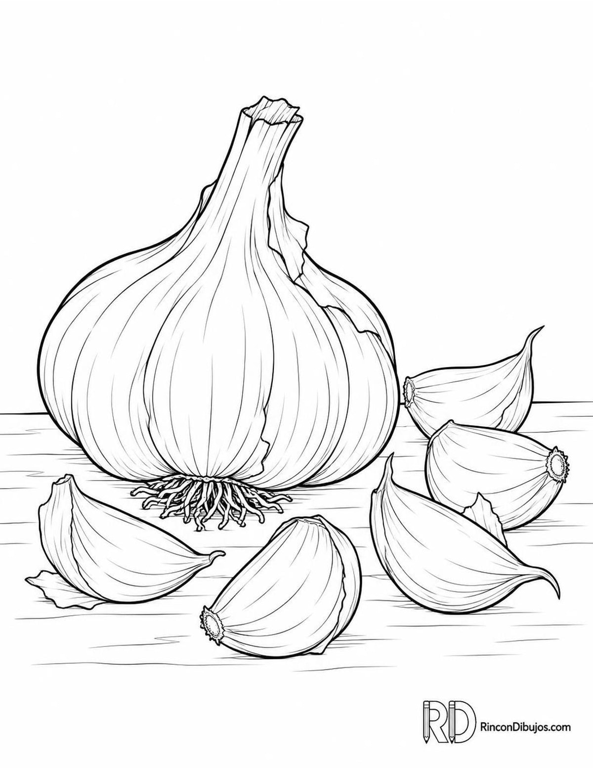 Dibujo de ajo para colorear