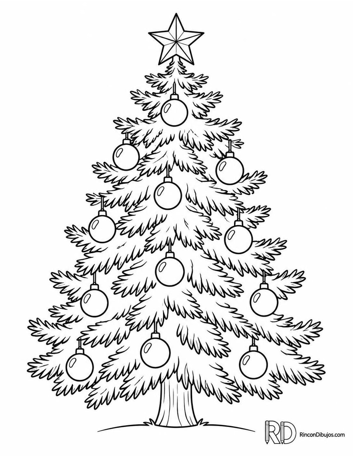 Dibujo de árbol de Navidad para colorear Dibujo de árbol de Navidad para colorear