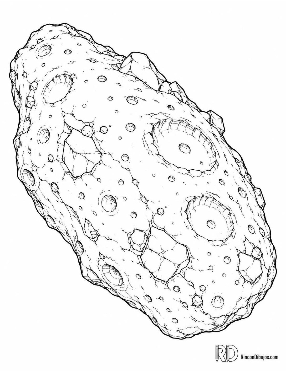 Dibujo de asteroide del Sistema Solar para colorear