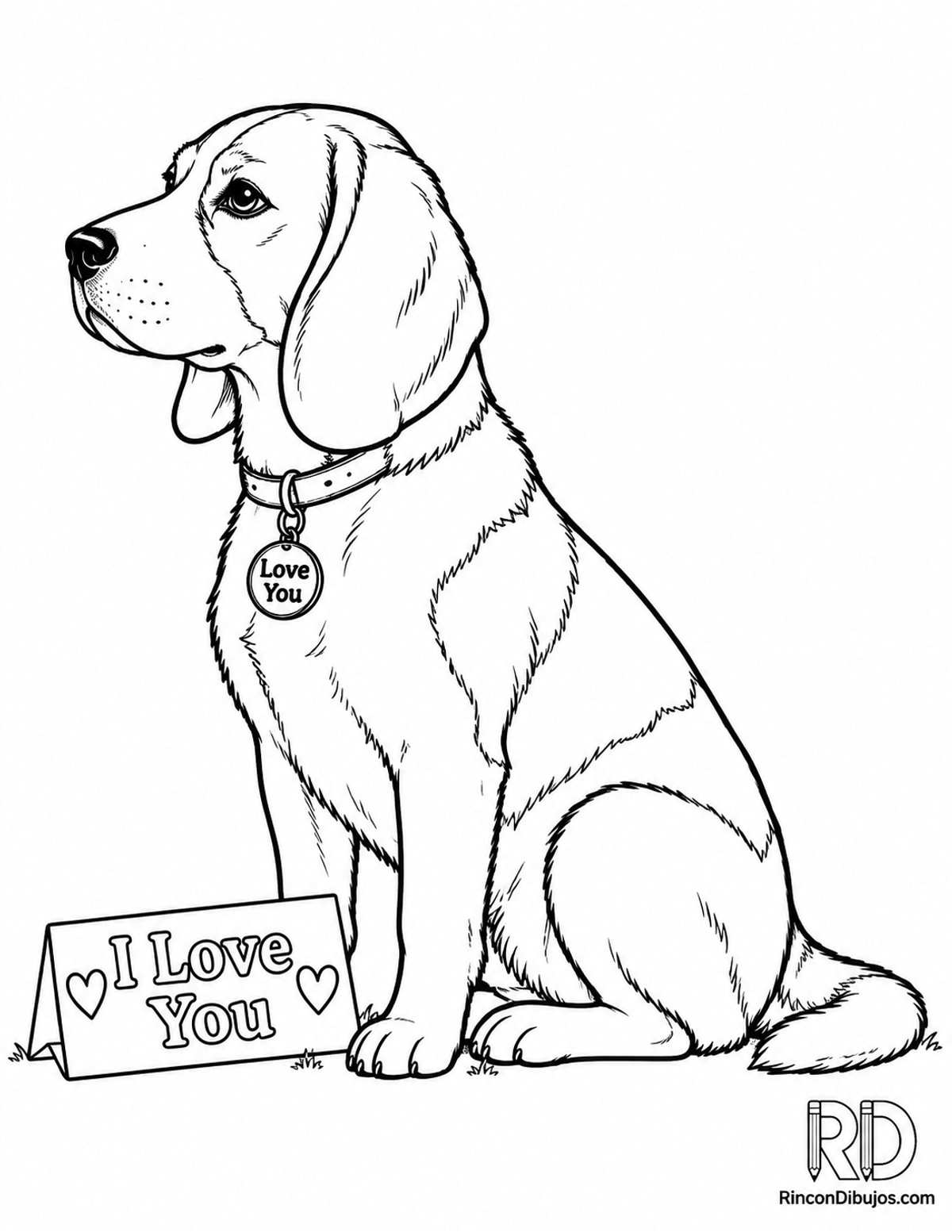 Dibujo de beagle sentado para colorear Dibujo de beagle sentado para colorear