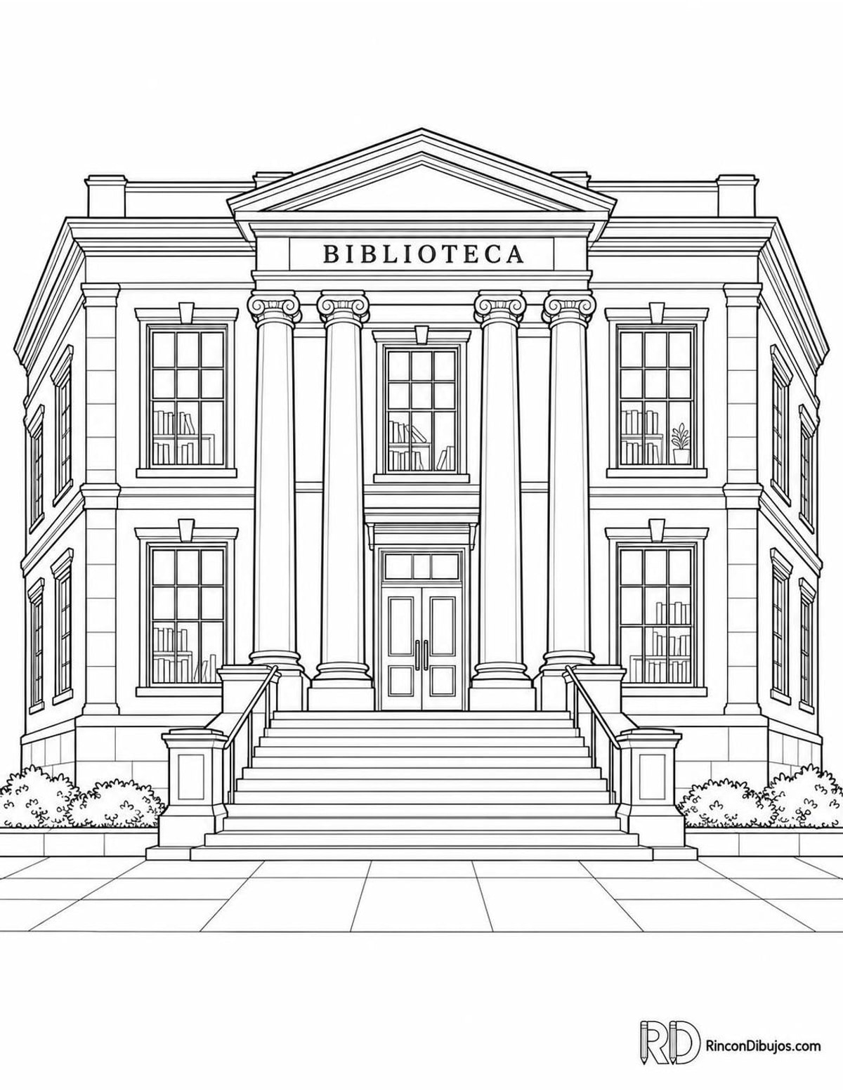 Dibujo de biblioteca para colorear