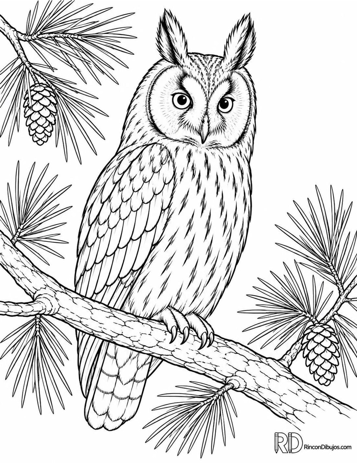 Dibujo de búho chico para colorear Dibujo de búho chico para colorear