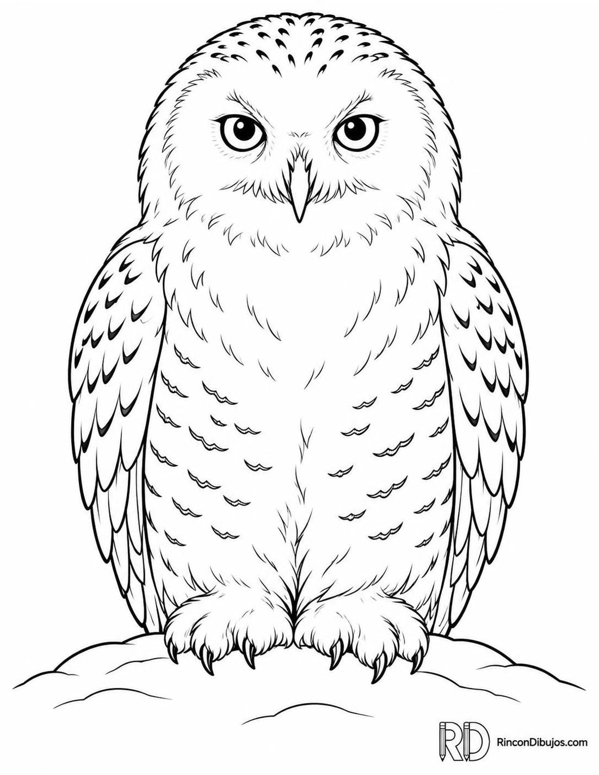 Dibujo de búho nival para colorear Dibujo de búho nival para colorear