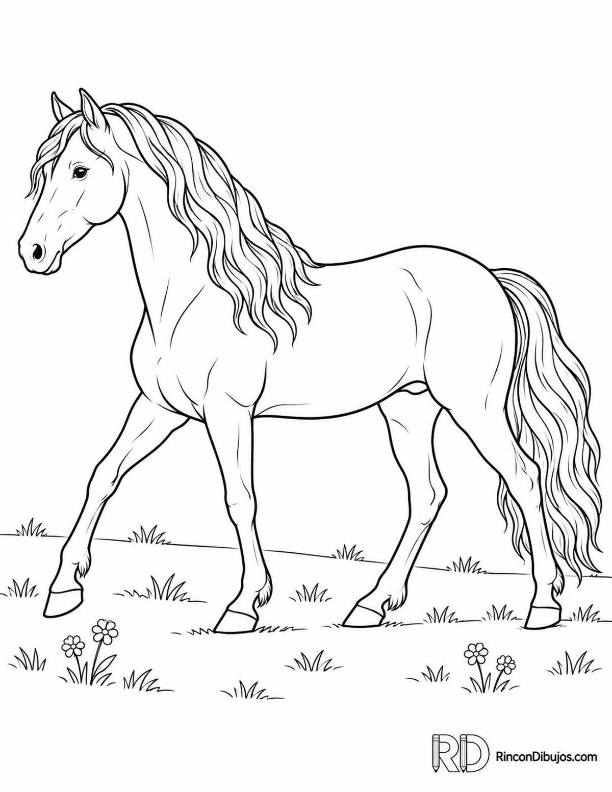 Dibujo de caballo andaluz para colorear Dibujo de caballo andaluz para colorear