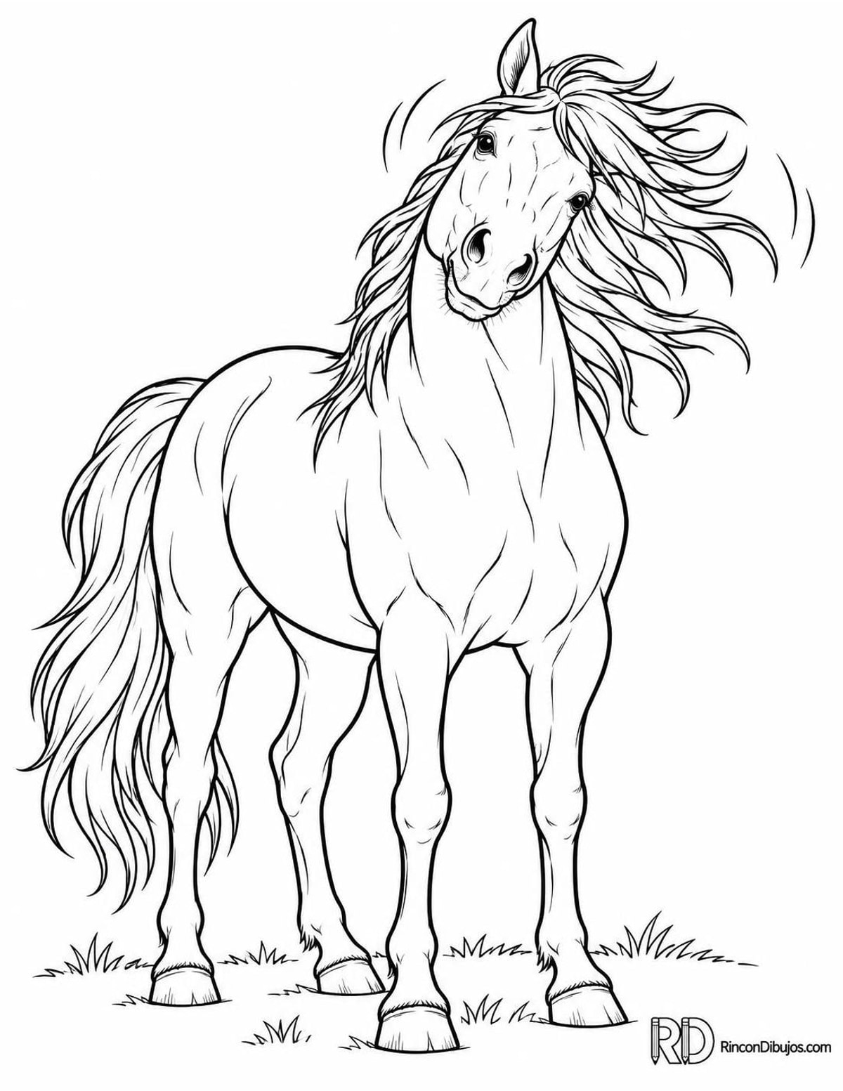 Dibujo de caballo gracioso para colorear