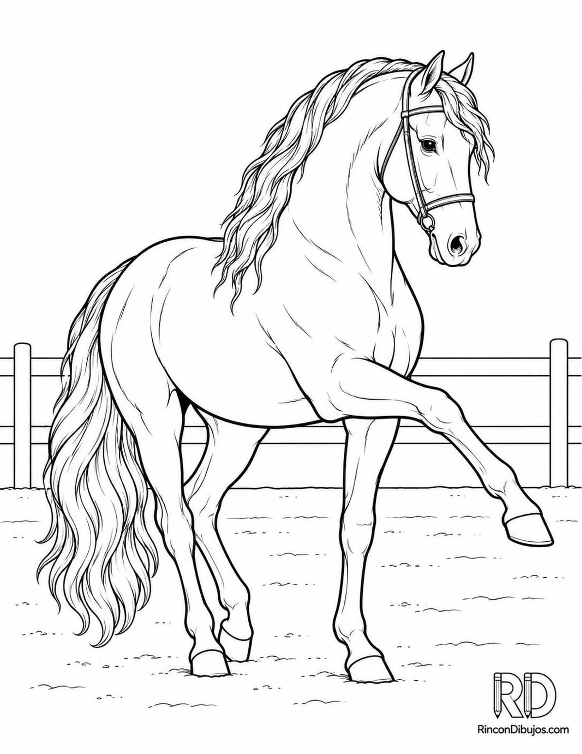 Dibujo de caballo lusitano para colorear Dibujo de caballo lusitano para colorear