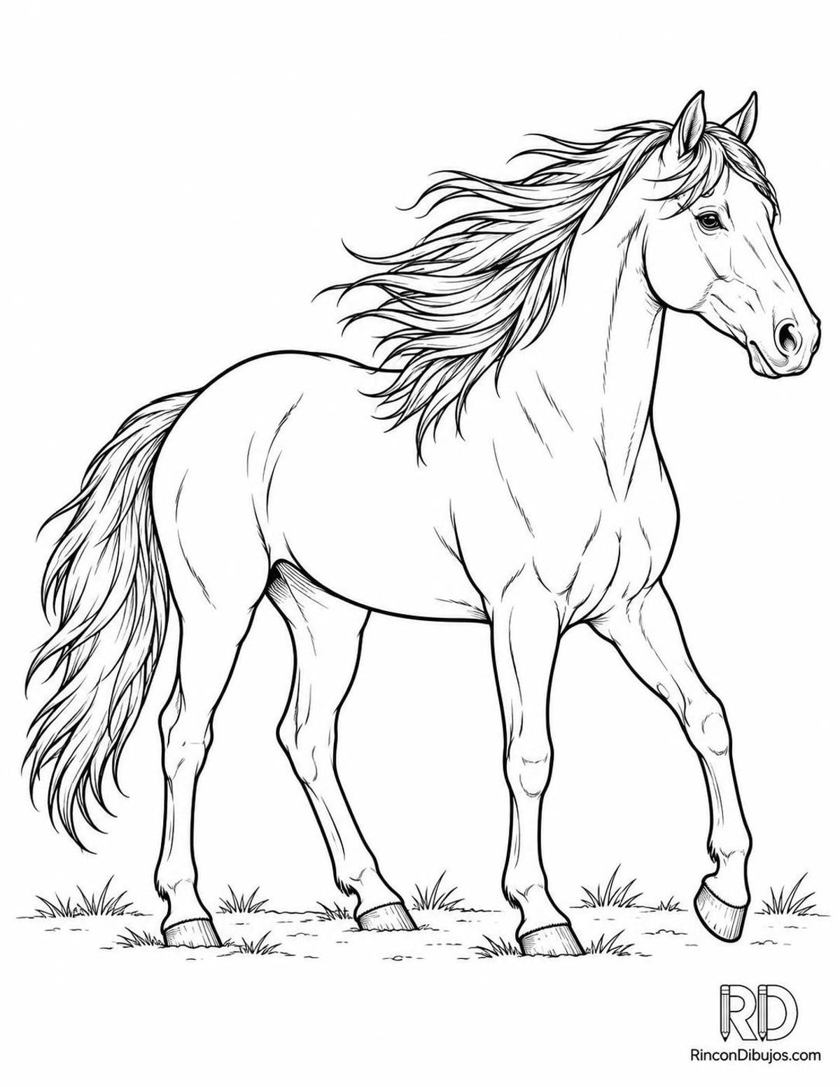 Dibujo de caballo mustang para colorear Dibujo de caballo mustang para colorear