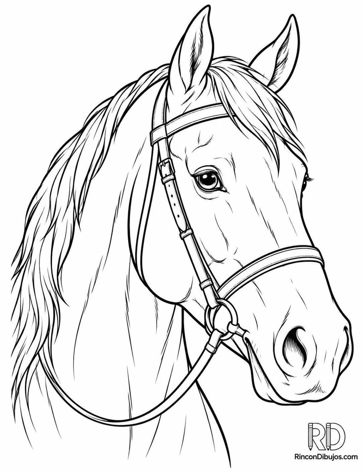 Dibujo de cabeza de caballo para colorear Dibujo de cabeza de caballo para colorear