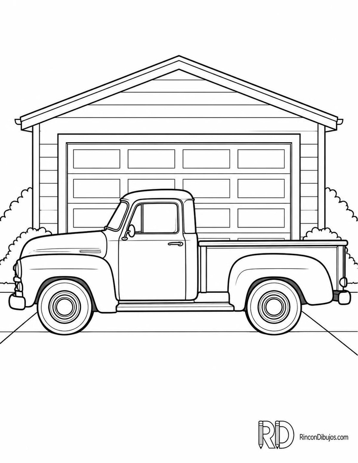 Dibujo de camioneta clásica para colorear Dibujo de camioneta clásica para colorear