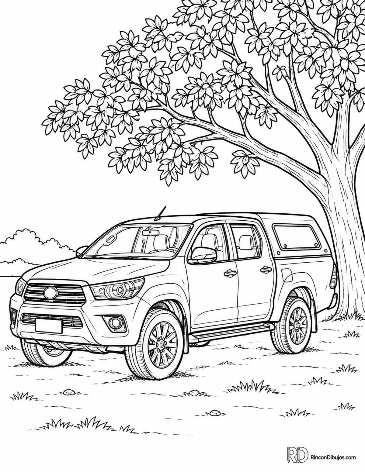 Dibujo de camioneta con cubierta para colorear Dibujo de camioneta con cubierta para colorear