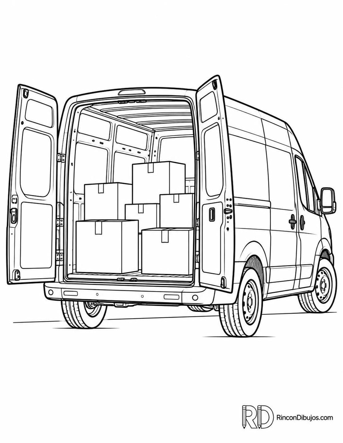 Dibujo de camioneta de reparto para colorear Dibujo de camioneta de reparto para colorear