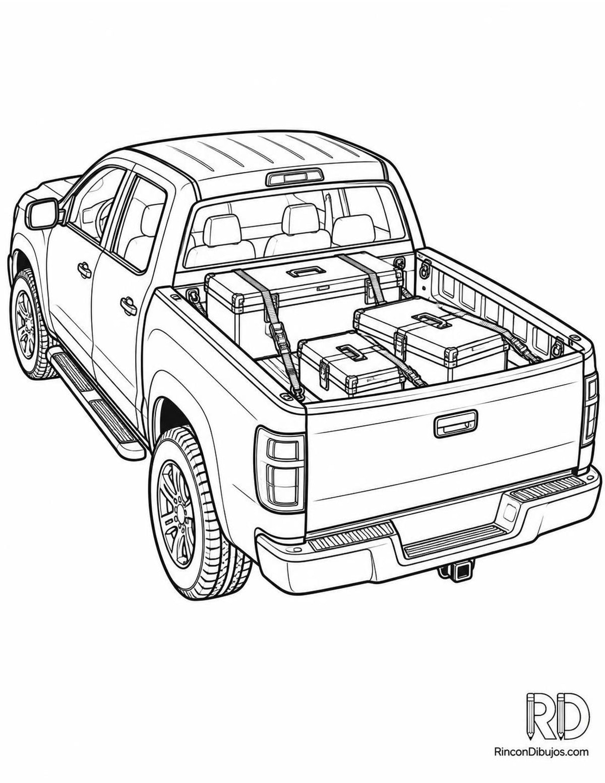 Dibujo de camioneta de trabajo para colorear Dibujo de camioneta de trabajo para colorear