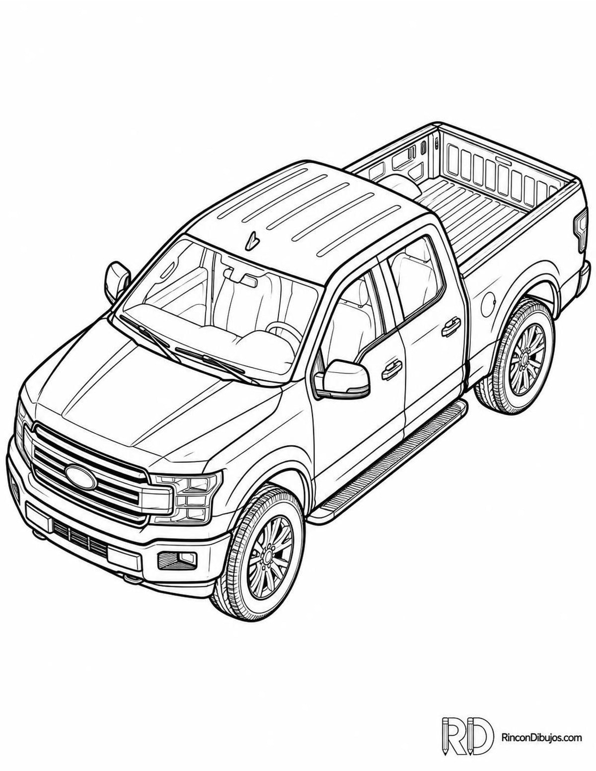 Dibujo de camioneta pickup para colorear Dibujo de camioneta pickup para colorear
