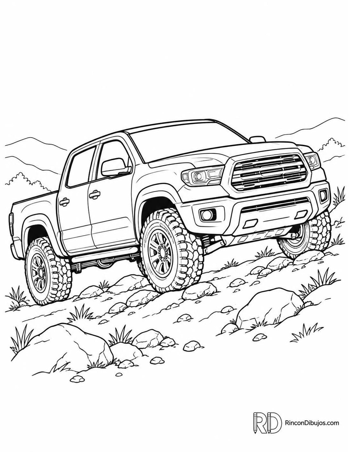 Dibujo de camioneta todoterreno para colorear Dibujo de camioneta todoterreno para colorear