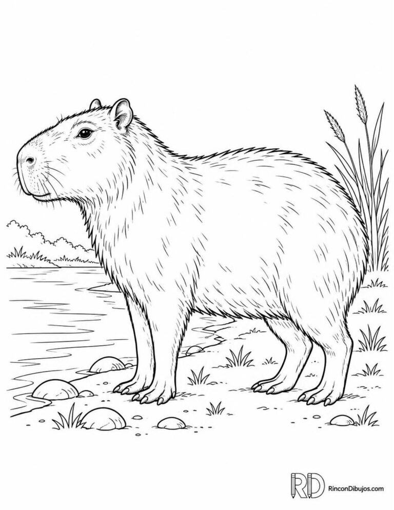 Dibujos de Capibaras para Colorear