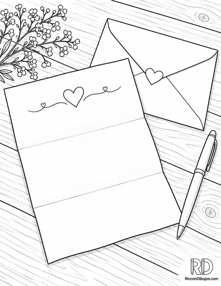Dibujos de Cartas de Amor para Colorear