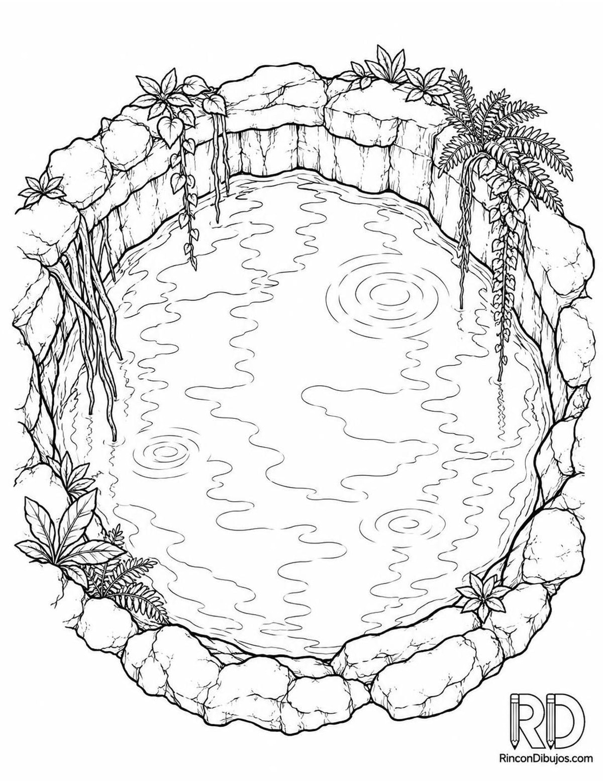 Dibujo de cenote circular para colorear