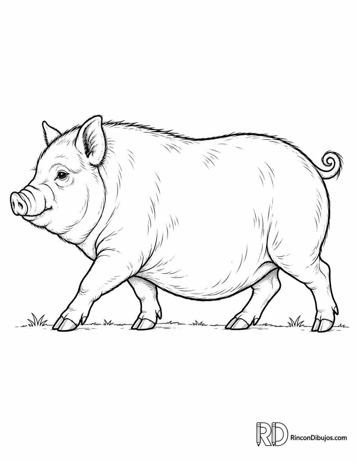 Dibujo de cerdito vietnamita para colorear Dibujo de cerdito vietnamita para colorear