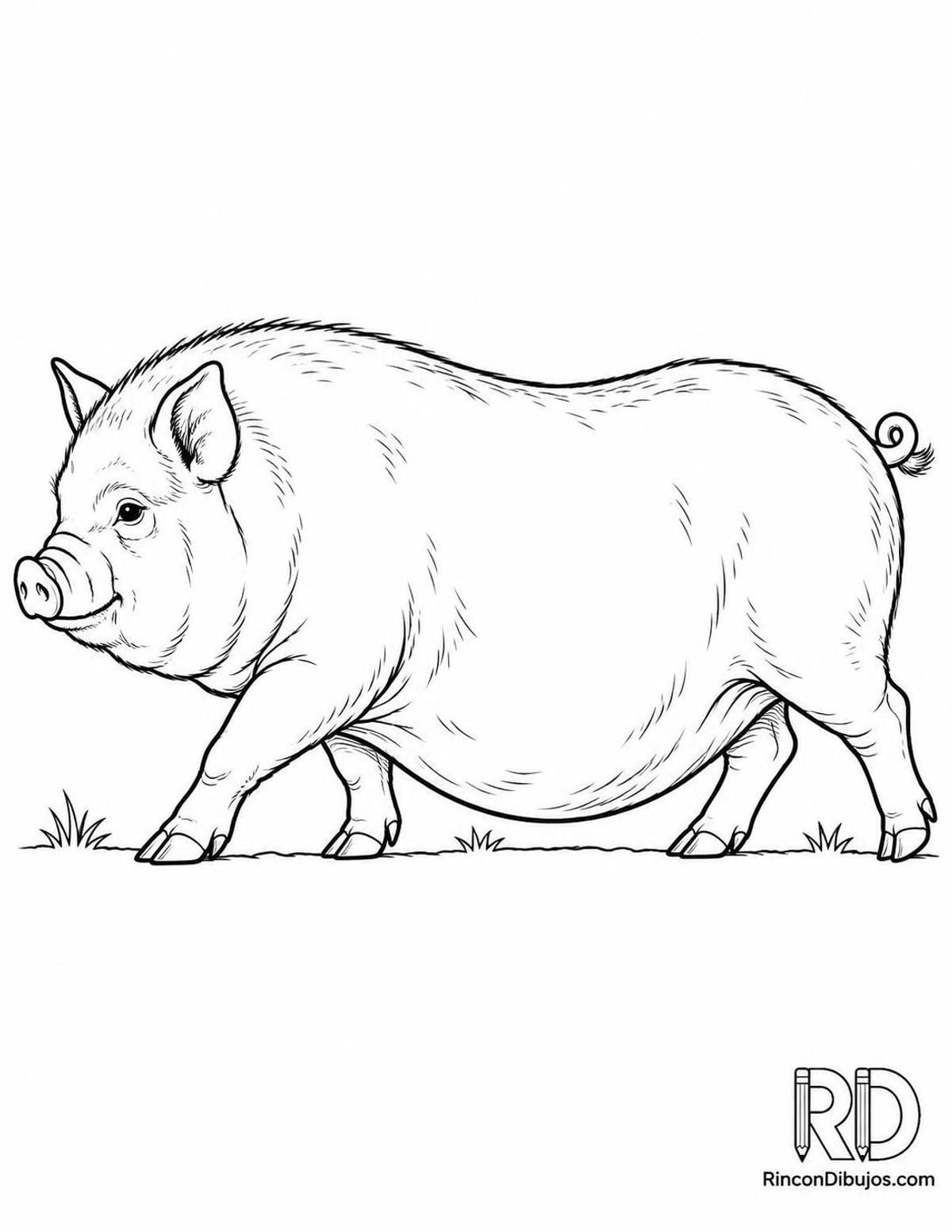 Dibujo de cerdo vietnamita para colorear Dibujo de cerdo vietnamita para colorear