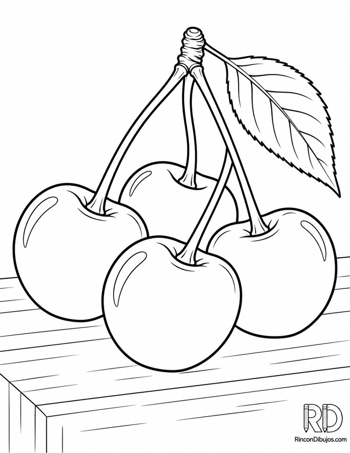 Dibujo de cerezas para colorear Dibujo de cerezas para colorear