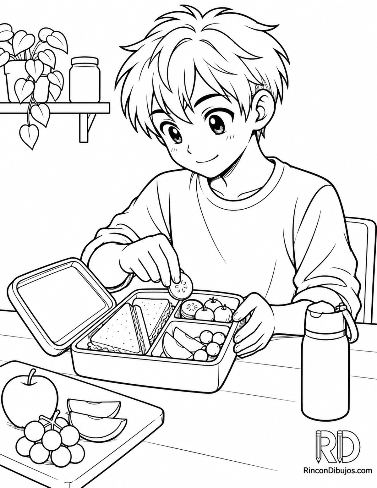 Dibujo de chico anime para colorear Dibujo de chico anime para colorear