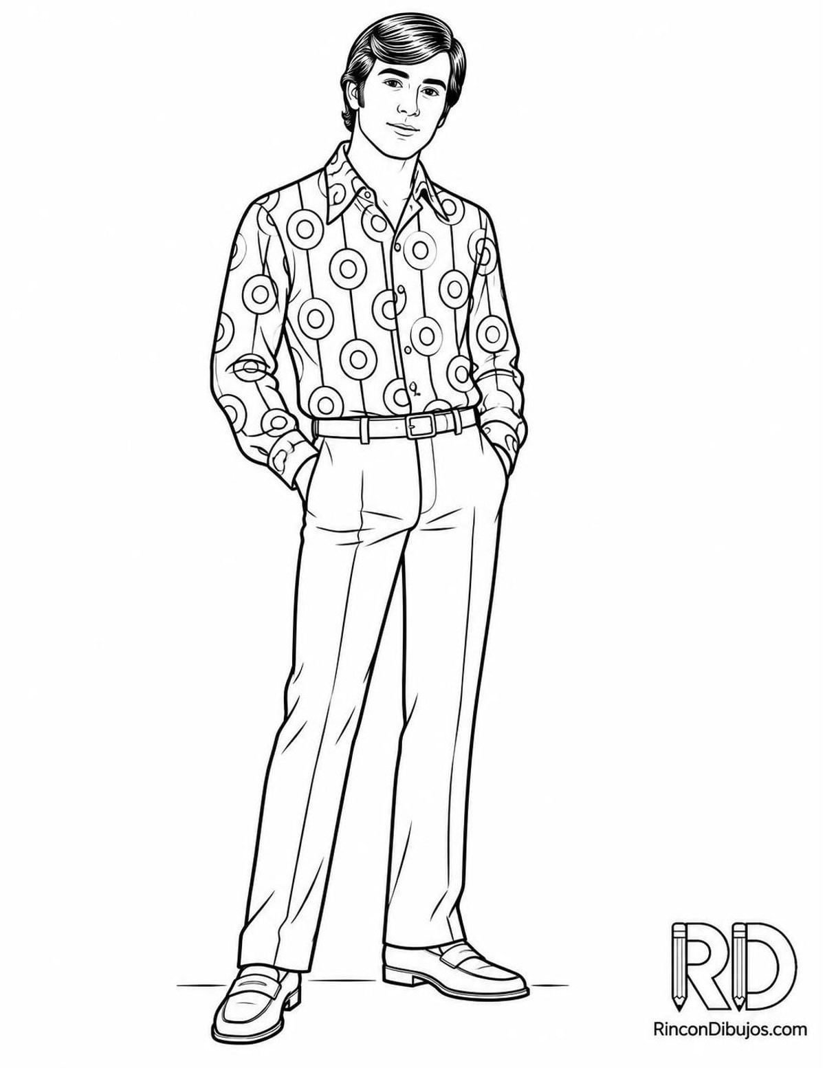 Dibujo de chico de los 60 para colorear Dibujo de chico de los 60 para colorear