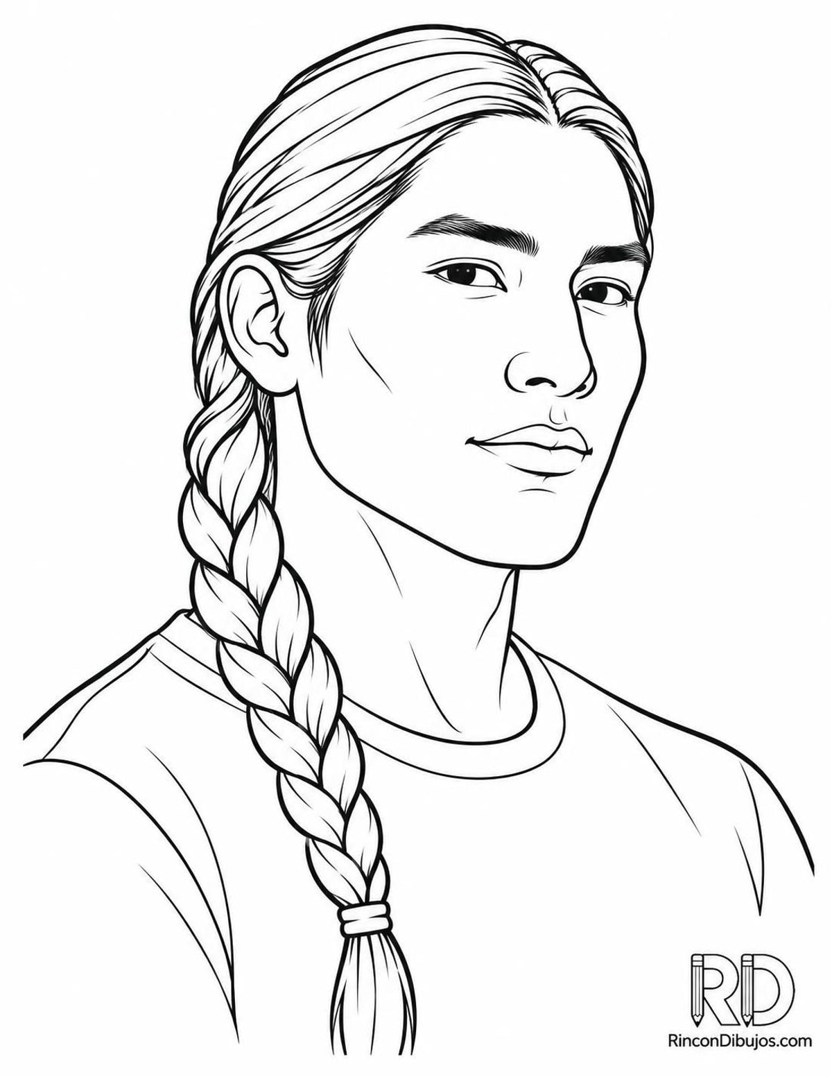 Dibujo de chico guapo indígena para colorear Dibujo de chico guapo indígena para colorear