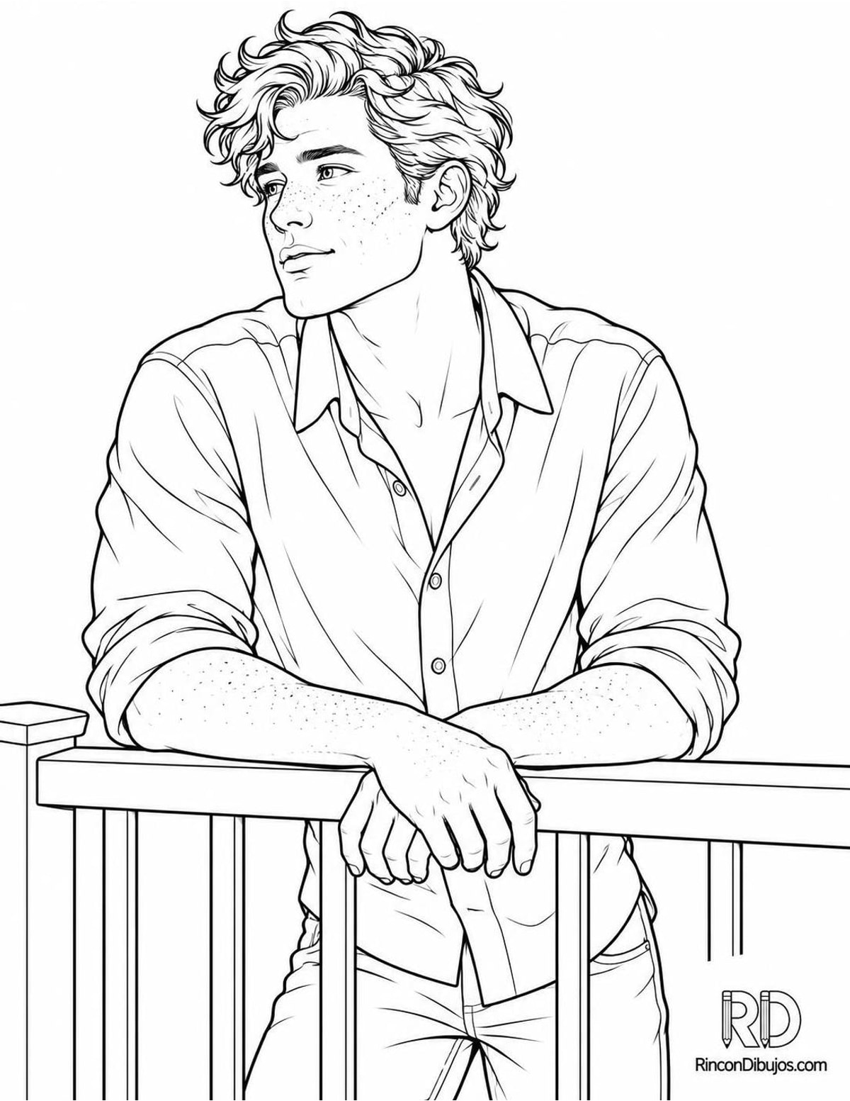 Dibujo de chico guapo pelirrojo para colorear Dibujo de chico guapo pelirrojo para colorear