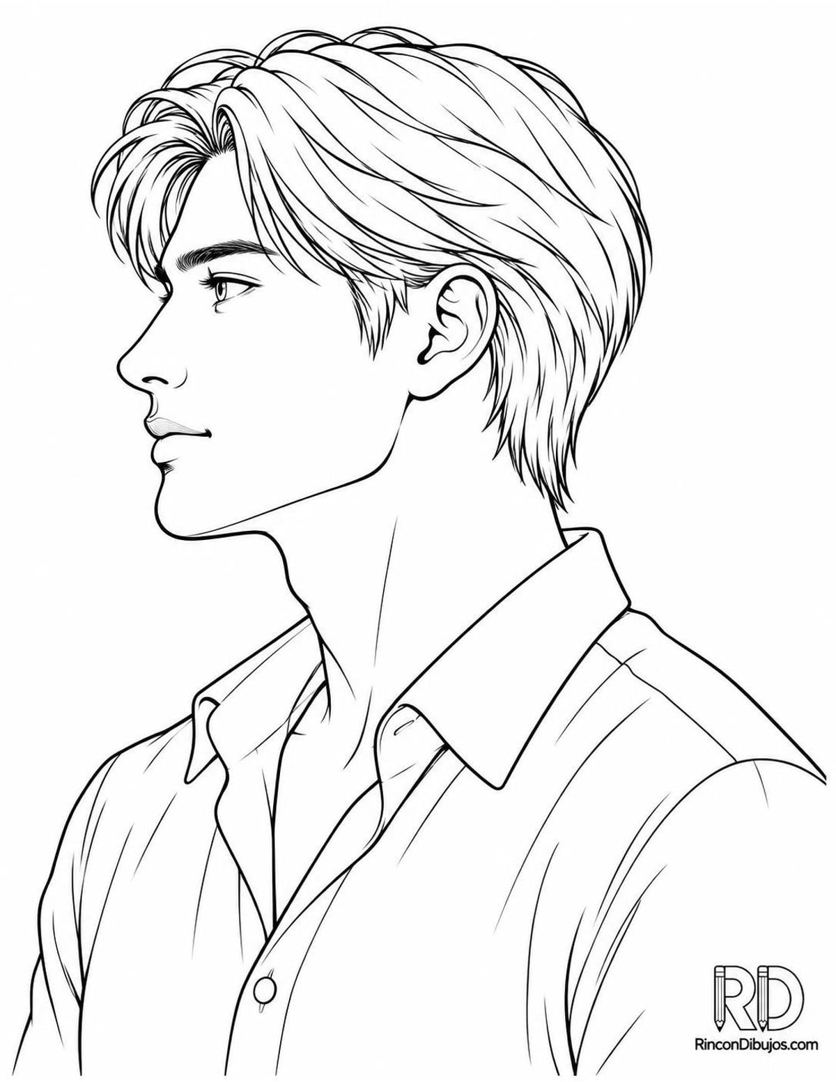 Dibujo de chico guapo semirrealista para colorear Dibujo de chico guapo semirrealista para colorear