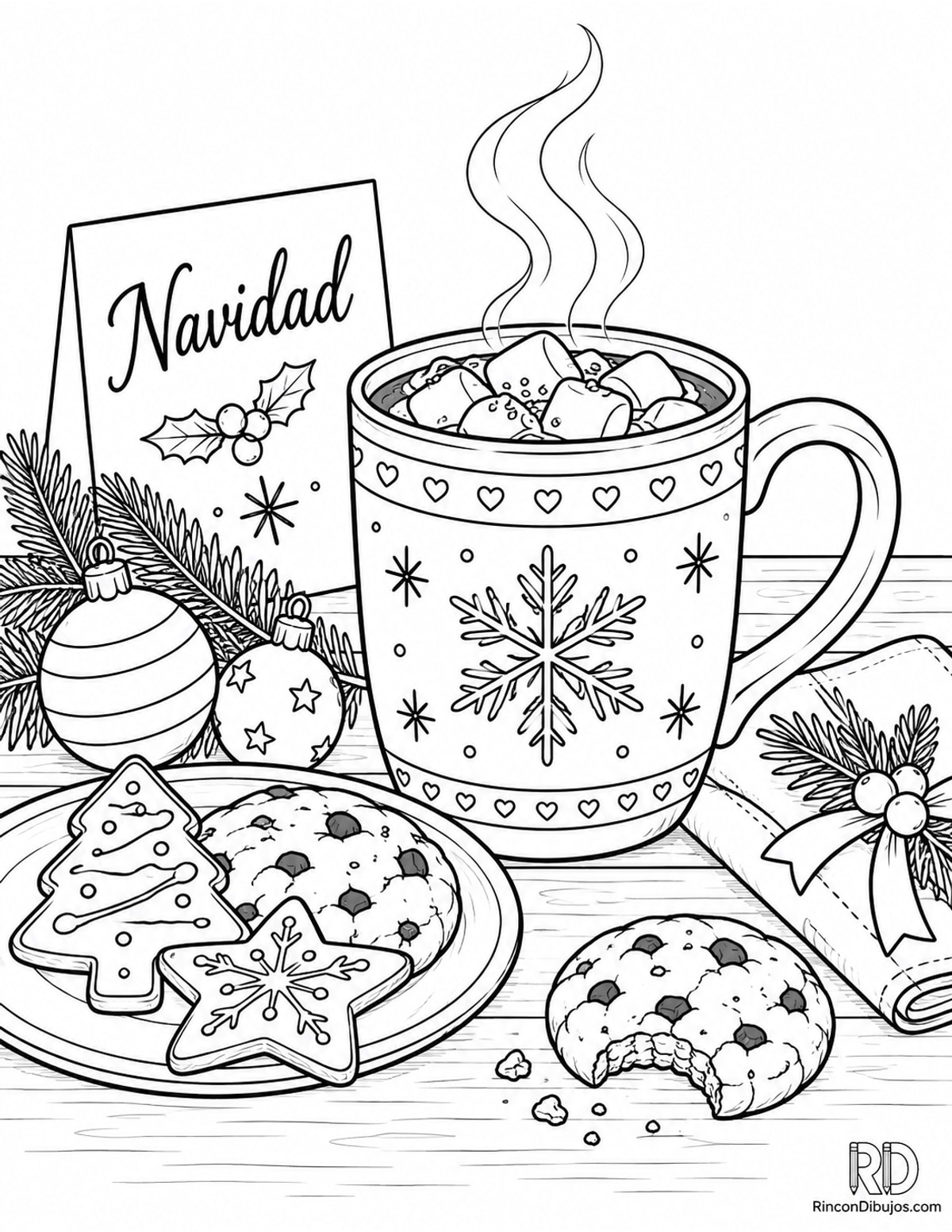 Dibujo de chocolate Navidad galletas para colorear Dibujo de chocolate Navidad galletas para colorear