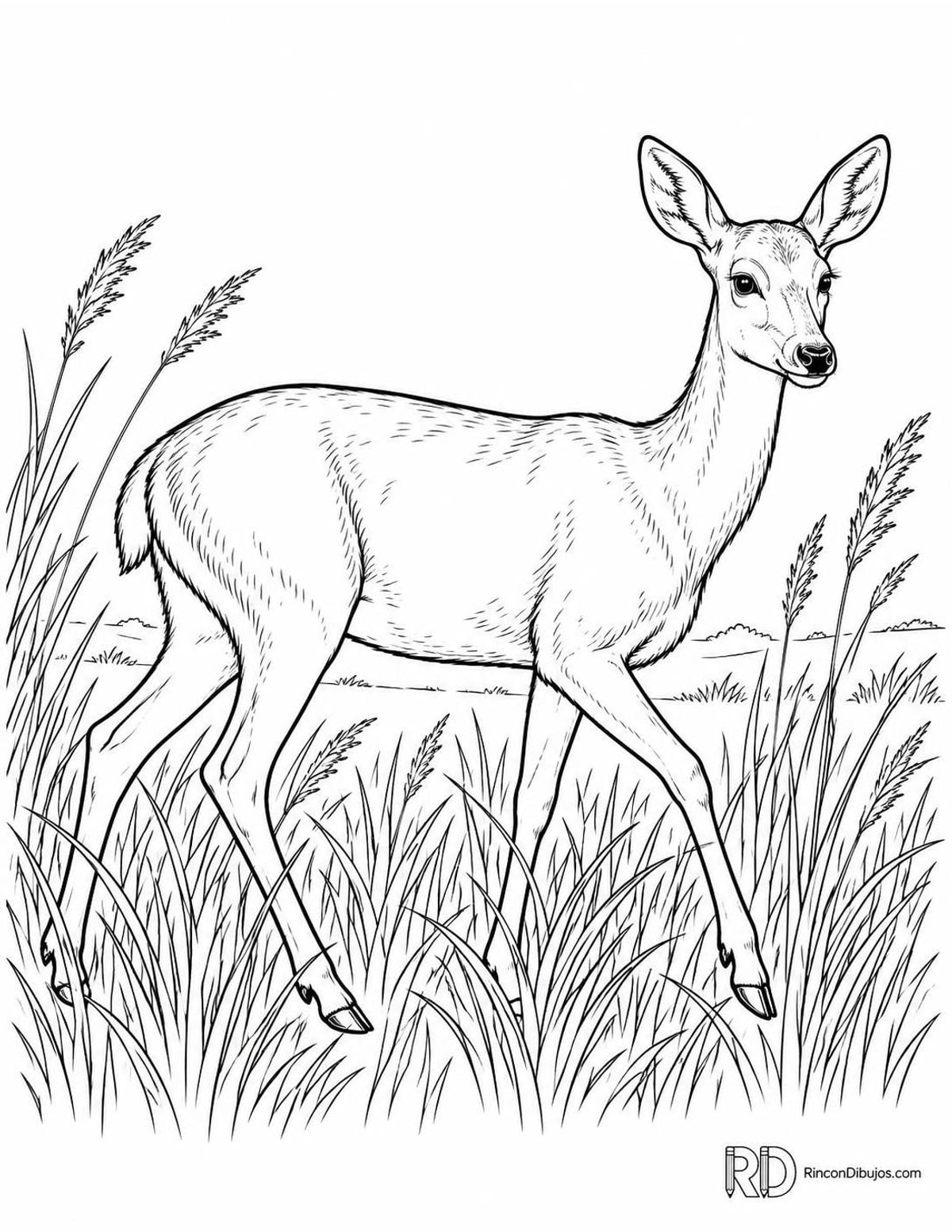 Dibujo de ciervo de las pampas para colorear Dibujo de ciervo de las pampas para colorear