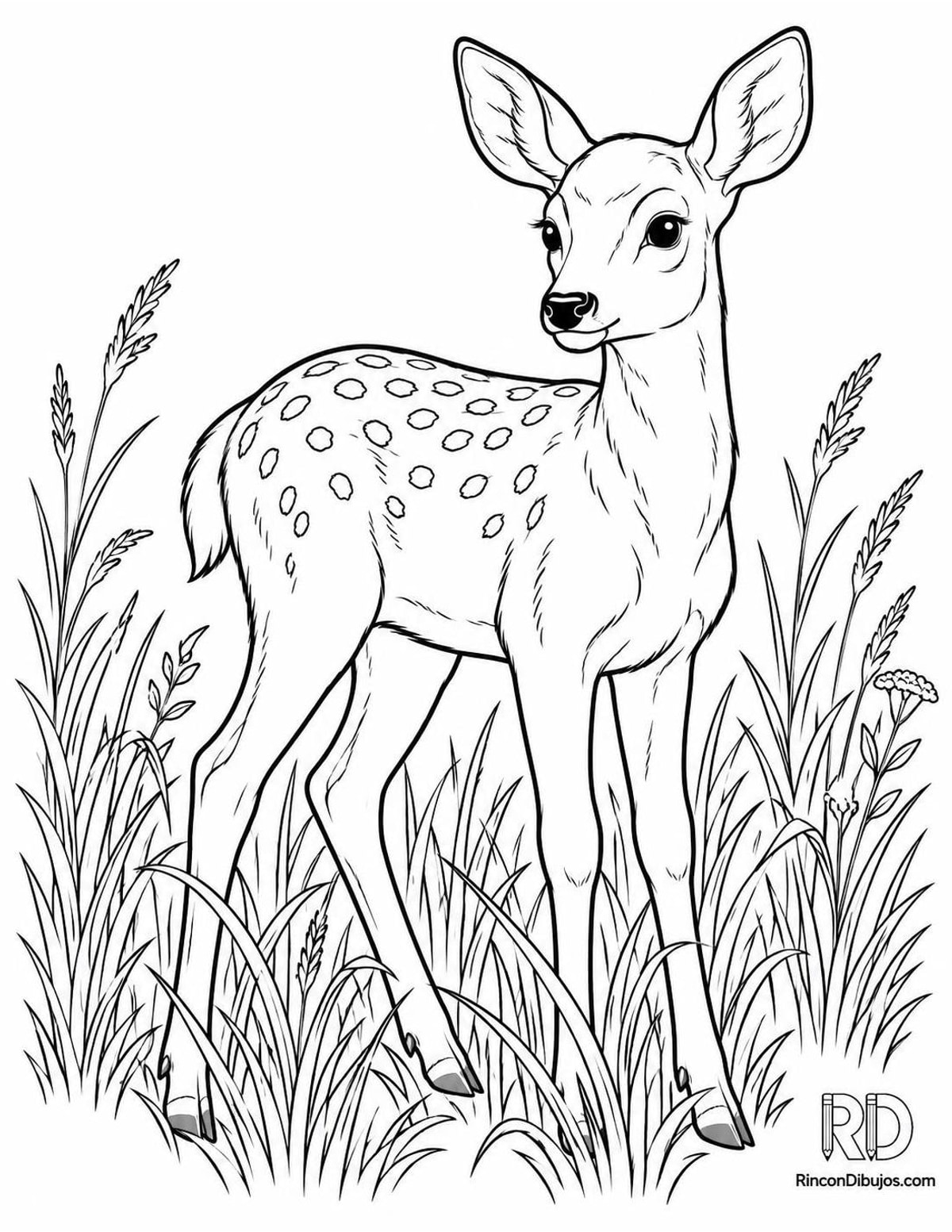 Dibujo de ciervo joven para colorear Dibujo de ciervo joven para colorear