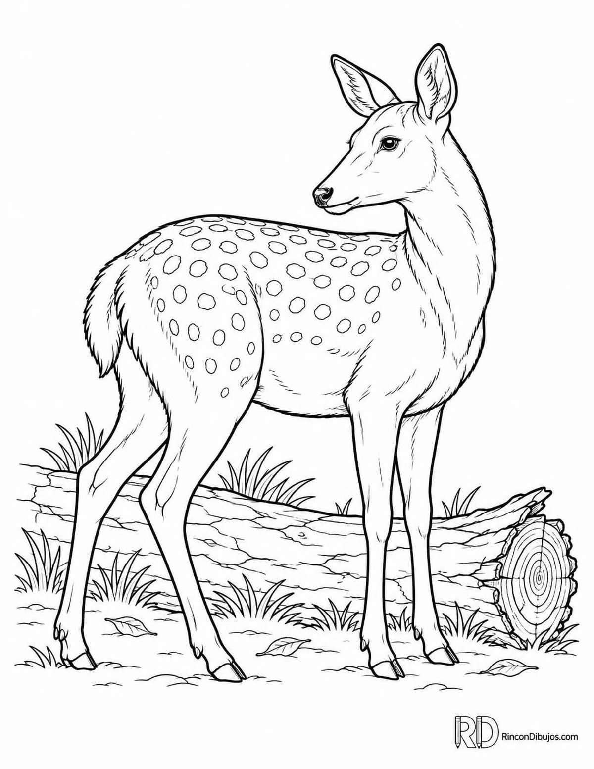 Dibujo de ciervo sika para colorear Dibujo de ciervo sika para colorear