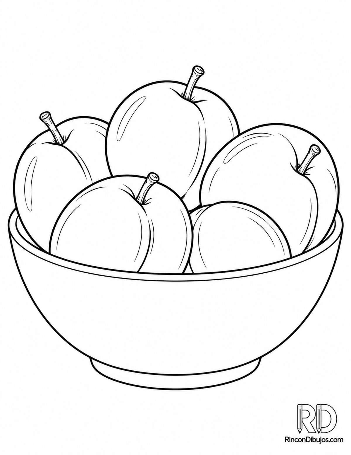 Dibujo de ciruelas para colorear Dibujo de ciruelas para colorear