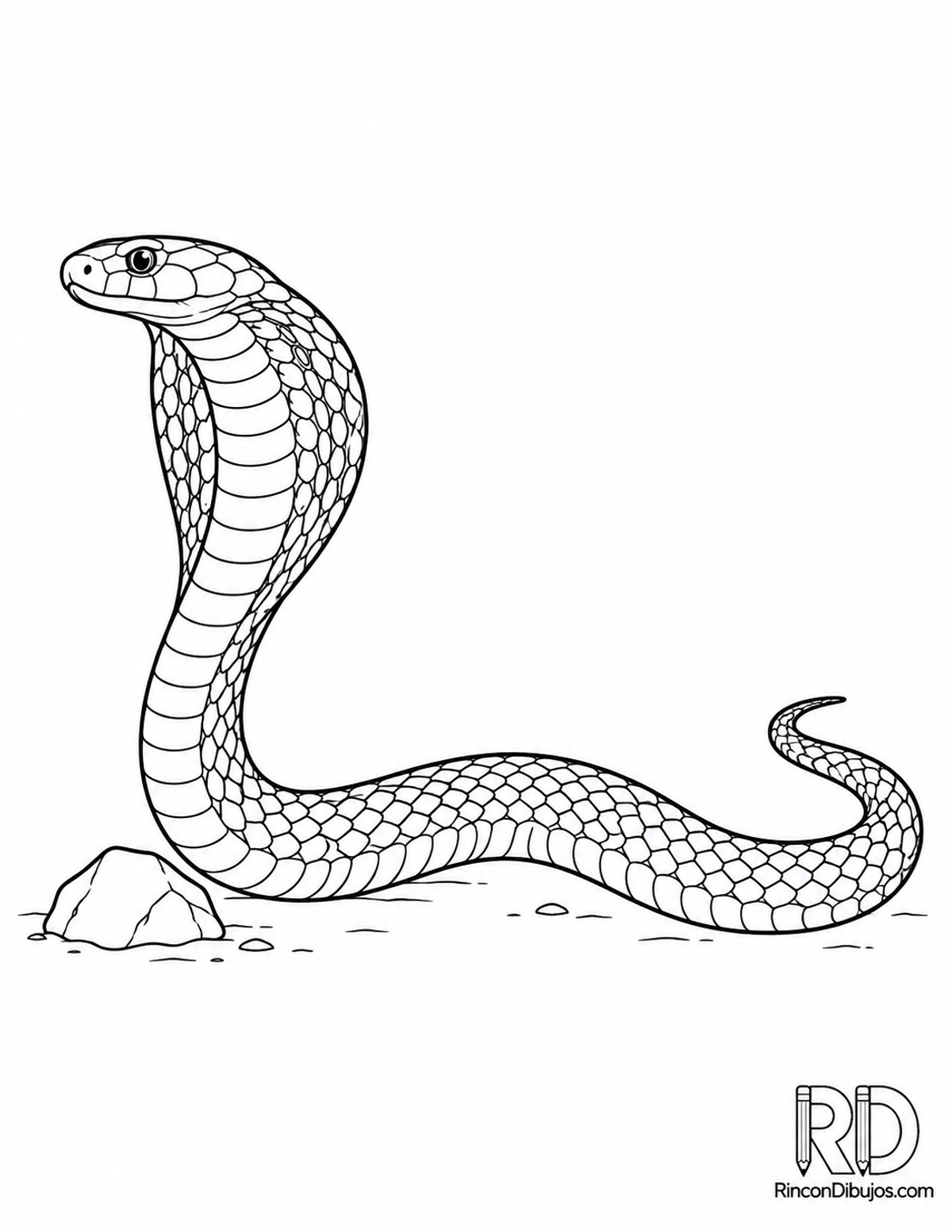Dibujo de cobra egipcia deslizándose para colorear Dibujo de cobra egipcia deslizándose para colorear