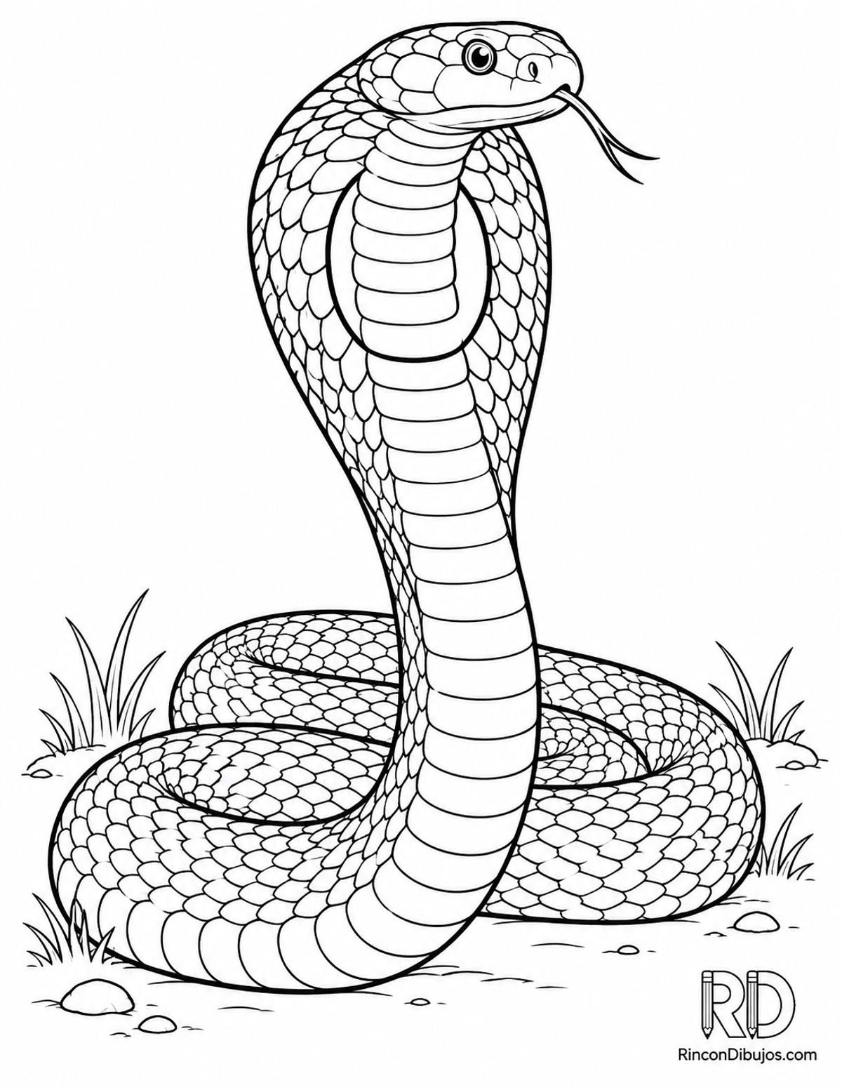 Dibujo de cobra monocelada para colorear Dibujo de cobra monocelada para colorear