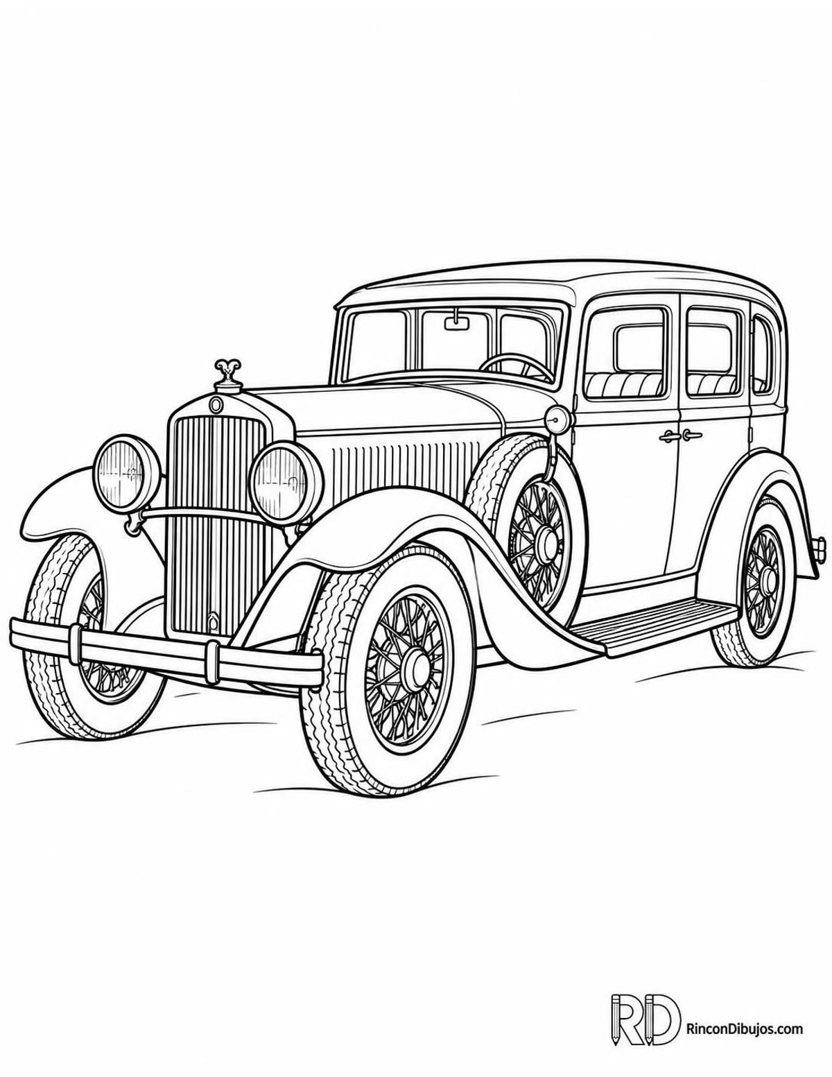 Dibujo de coche antiguo para colorear Dibujo de coche antiguo para colorear