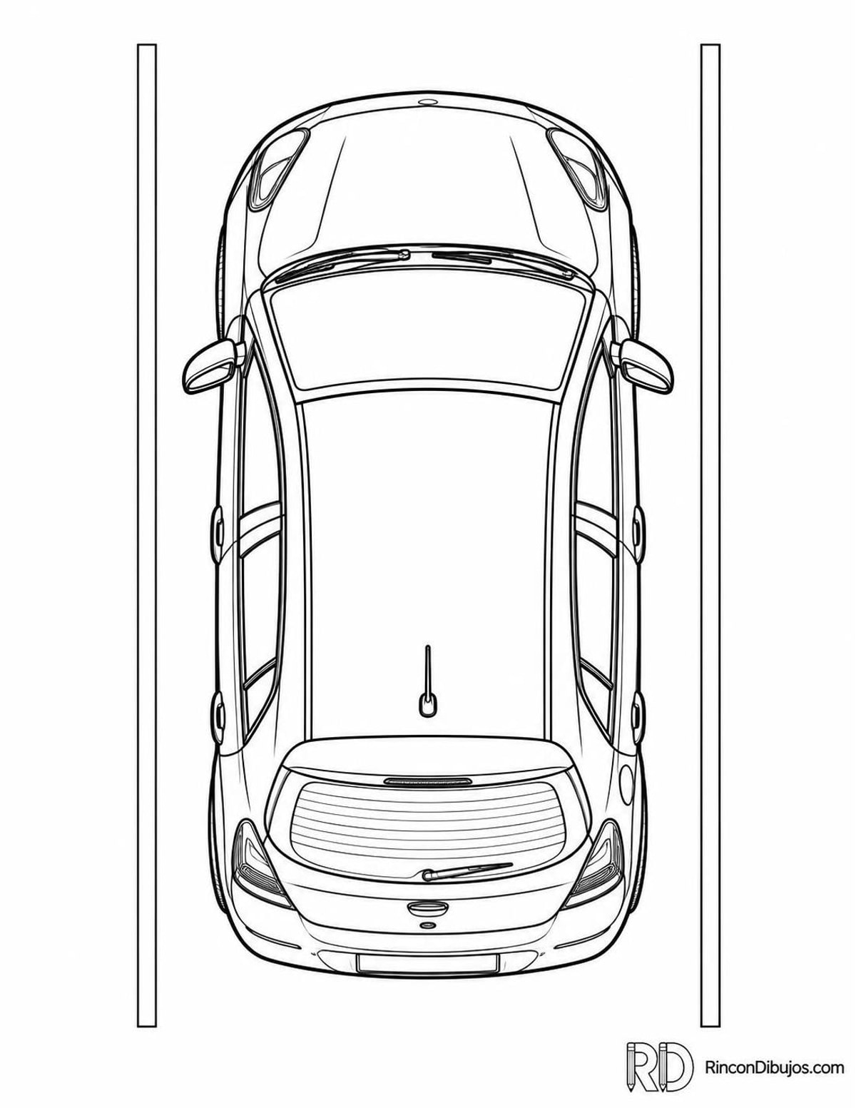 Dibujo de coche aparcado para colorear Dibujo de coche aparcado para colorear