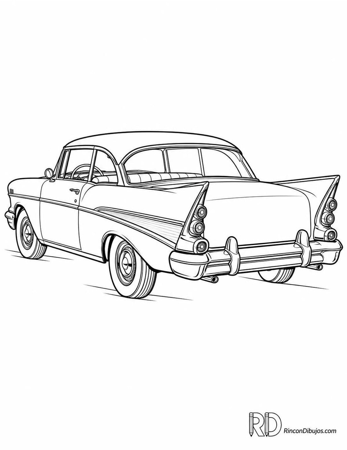 Dibujo de coche clásico para colorear Dibujo de coche clásico para colorear