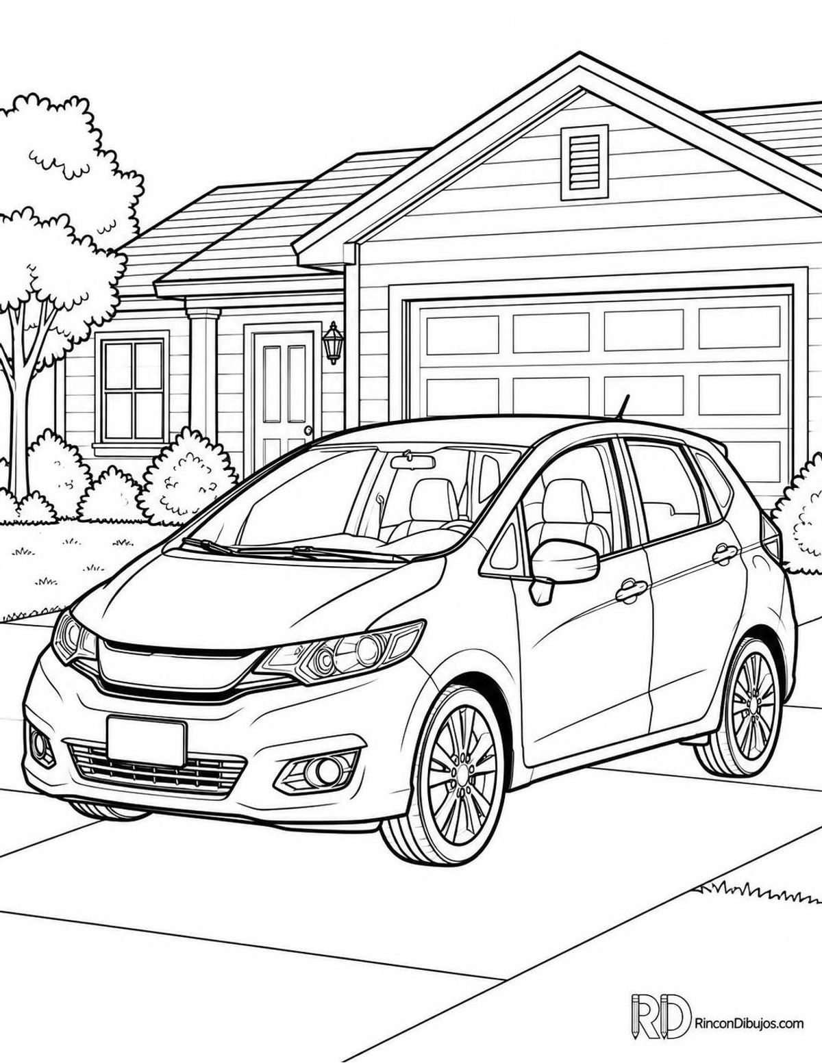 Dibujo de coche compacto para colorear Dibujo de coche compacto para colorear