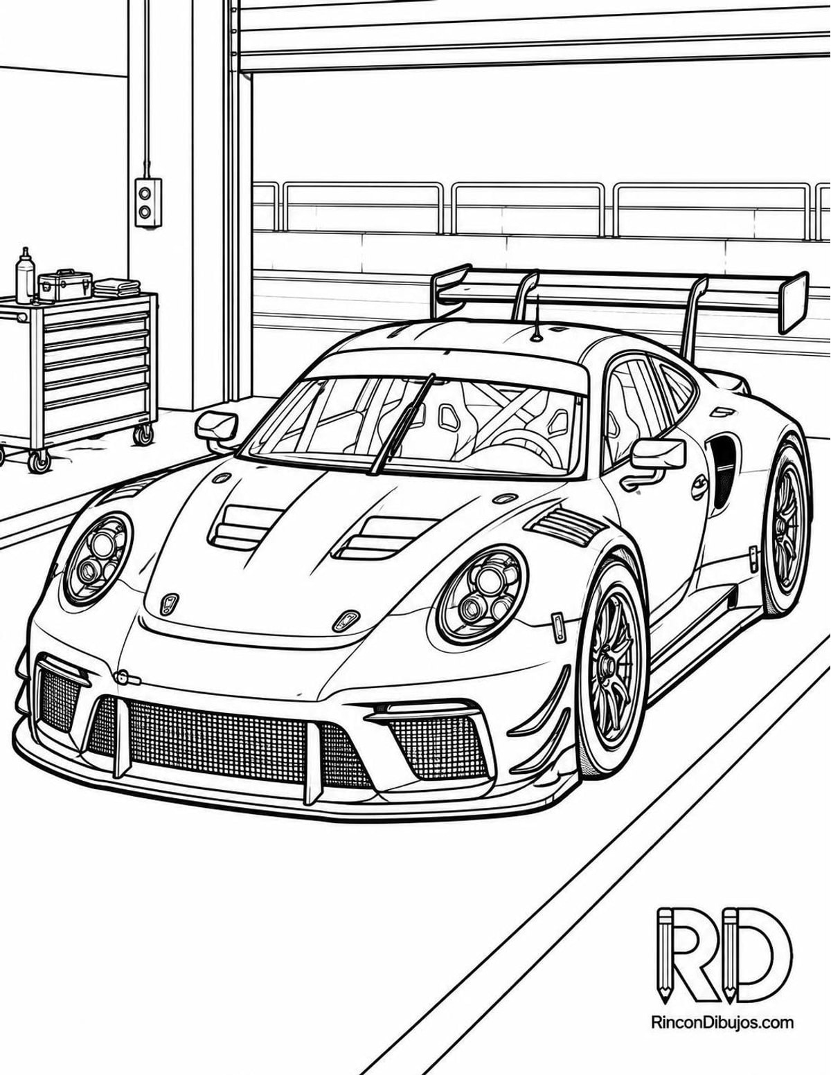 Dibujo de coche de carreras para colorear Dibujo de coche de carreras para colorear